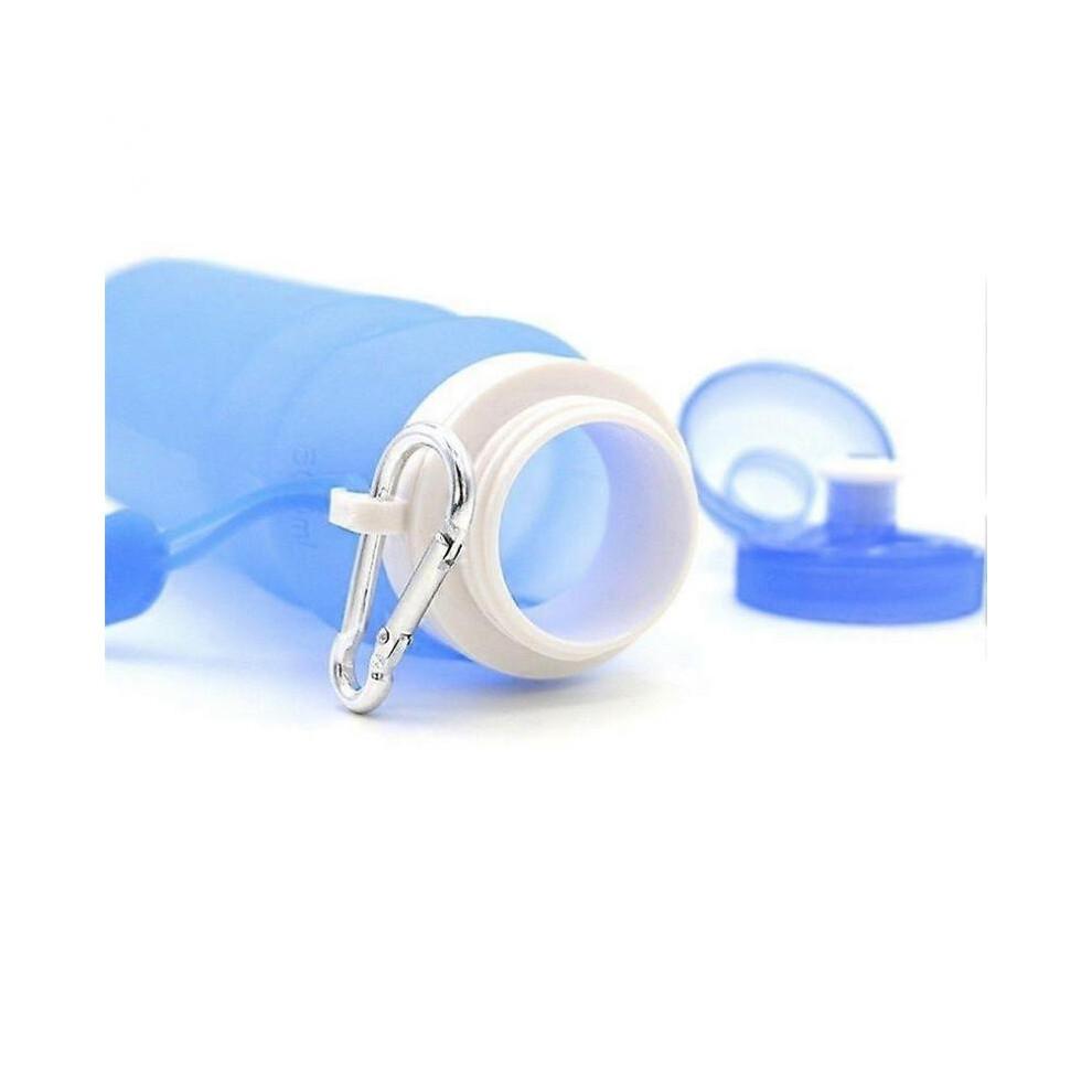 600ml Collapsible Folding Drink Water Bottle Kettle Cup Silicone Travel Outdoor Sports Bicycle Cycling AccessoriesBlue HG