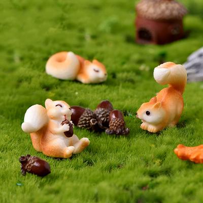 1 шт. Мини-фигурка белки, сосновые шишки, кавайные аксессуары, украшение для дома, стол, сад, домашний декор