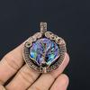 Tree Of Life Abalone Shell 999 Copper Wire Wrapped Pendant, Handmade Gemstone Pendant Jewelry, Gifts For Wife Brand New Pendant