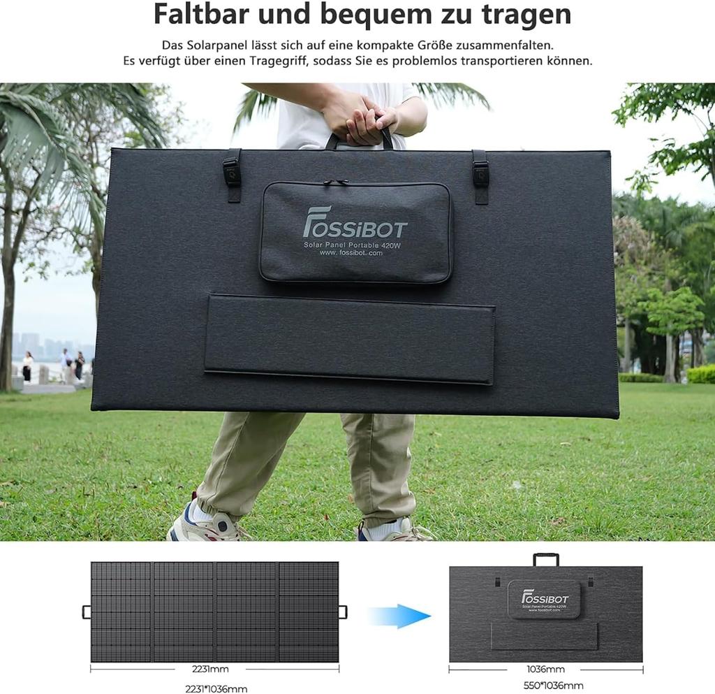 FOSSiBOT Portable 2400W(Peak 4800W) Power Station with UPS Function, 2048Wh Solar Generator Power Generator Power Bank Charger with 420W Solar Panel