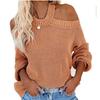 Women's Solid Color Sexy Off Shoulder Loose Knit Sweater Top