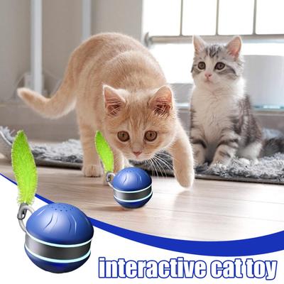 Интерактивный мячик для кошек, 2 скорости, Type-C, перезаряжаемый, умные игры для питомцев, движущиеся игрушки для кошек с хвостом, для дома, игр на улице, тренировок