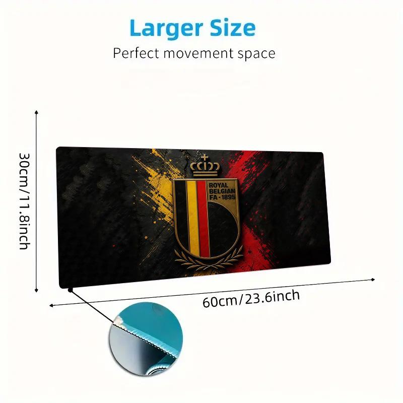 Belgium National Football Team Print Cushion Non-slip Laptop Tablet Big Mousepad XXL Mat Mini PC Playmat With Lock edge