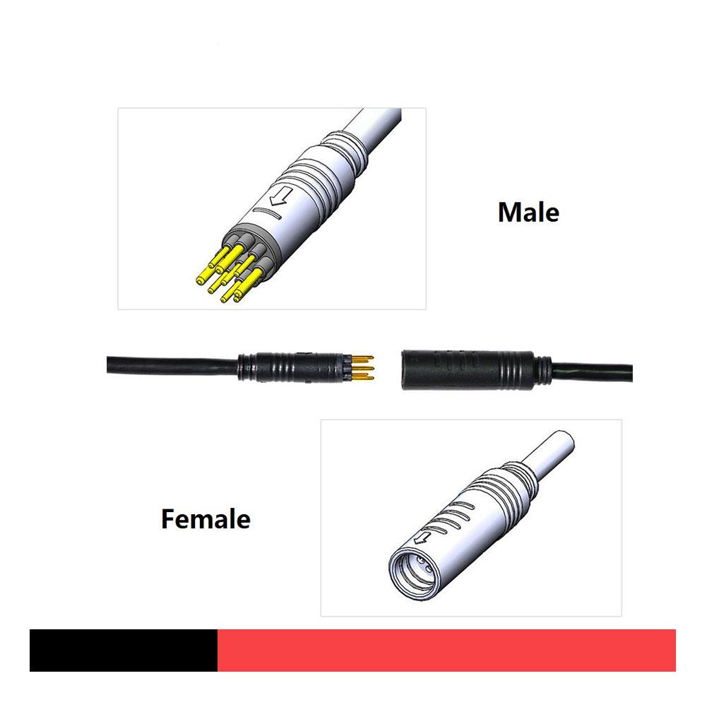 E-Bike Power Adapter Cable Extension Cable Connector Waterproof Quick Release Line 60cm 130cm 160cm Motor Extension Line