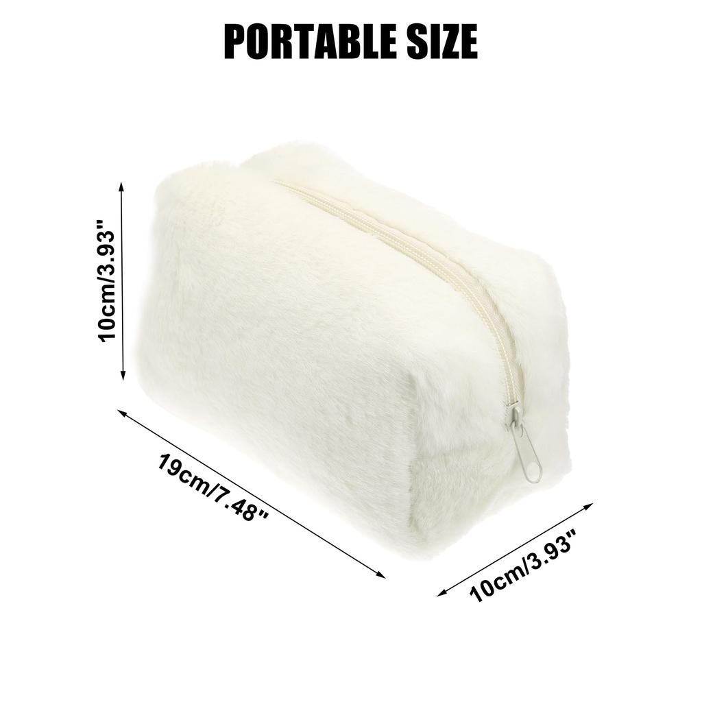 VOCOSTE Маленький плюшевый косметический мягкий косметический милый дорожный на молнии многофункциональный органайзер-косметичка для белой сумки, сумки, сумки, женщины,