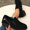 Women Shoes 2024 Autumn New Retro Black Square Heel Low Top Shoes for Women Casual Non-slip Pumps Ladies Zapatos De Mujer