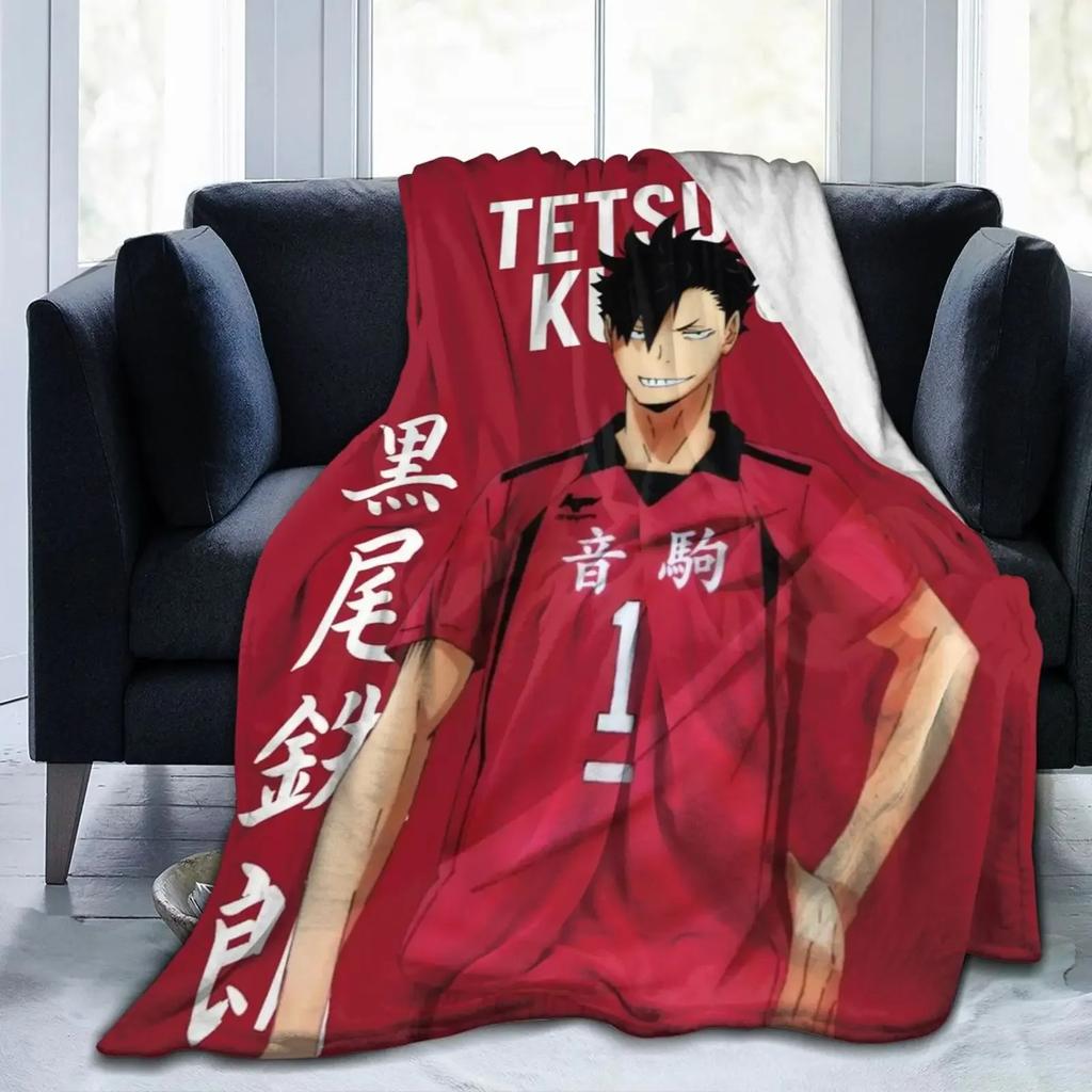 Super Soft Light Weight Throw Blanket Tetsuro Kuroo Haikyuu Summer Quilt for Bed Couch Sofa