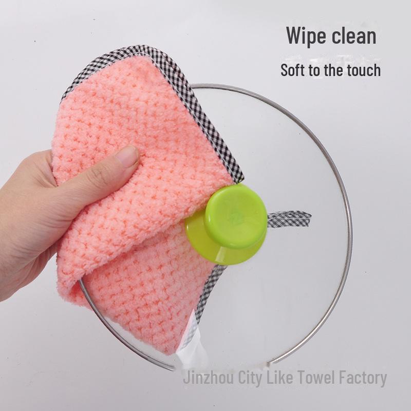 Кухонное полотенце для рук с рисунком в виде ананаса - коралловый флис, полотенце для мытья посуды с возможностью подвешивания