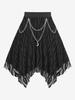 Rosegal Plus Size Mesh Textured Layered Moon Chain Tassel Asymmetric Юбка