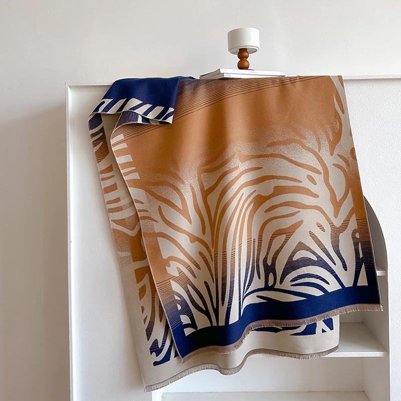 2025 NEW Brand Women Two-Sided Print Scarf Imitation Cashmere Soft Warm Pashmina Shawl Winter Coldproof Windproof Blanket Scarf