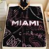Miami CF pattern Flannel Blanket, High quality Comfortable for All Seasons, Home Decor, Warmth and Comfort, Perfect for Gifts.