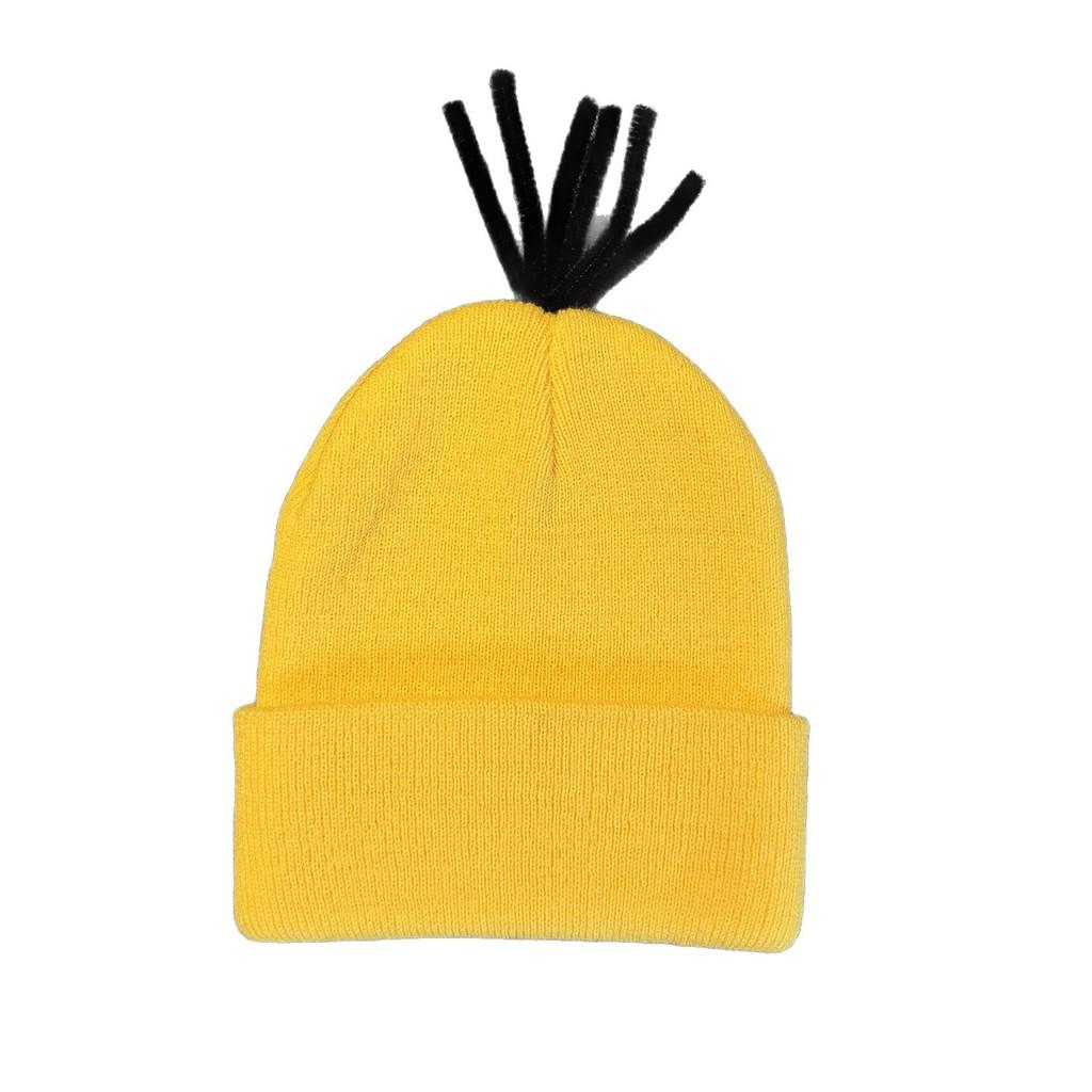 Мультяжная теплая вязаная шапка миньонов из акриловой ткани для улицы и косплея на мероприятиях