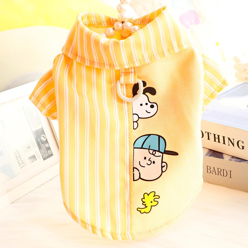 Newest Puppy Dog Striped T Shirt with Buckle Autumn Summer Pet Clothes for Small Dogs Chihuahua Pinscher Shirts mascotas Vest