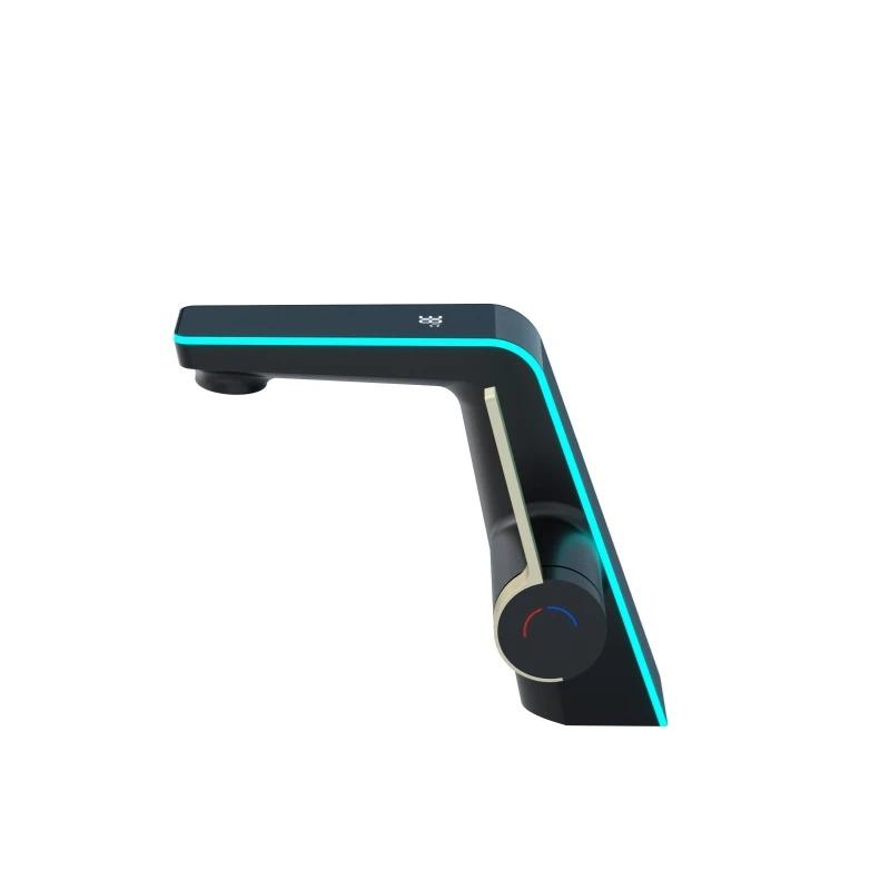 Высококачественный дисплей температуры для раковины, светодиодный кран со светодиодной подсветкой, 2 режима, распылитель горячей и холодной воды, смеситель для раковины, одно отверстие для ванной комнаты