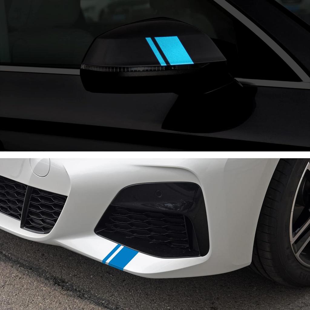 TOMALL 6pcs Wheel Rim Stripe Reflective Stickers for Car Vinyl Reflective Safety Decoration Stripe Universal Rim Decals for Bumper Fender Accessories