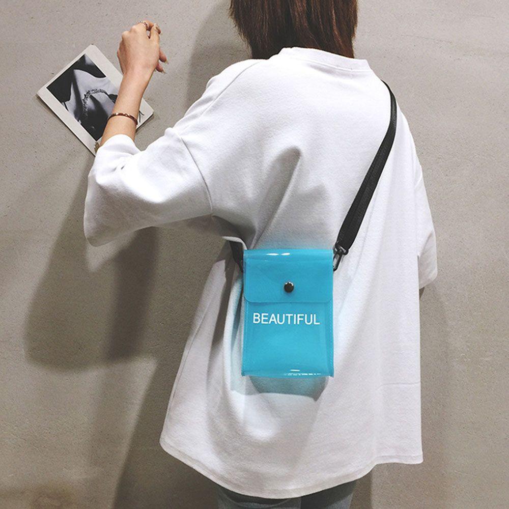 Flap Bag Ladies Summer Phone Pocket Single Shoulder Bag Transparent Messenger Bag Crossbody Bag