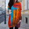 Women's Cross Print Crew Neck Dress Spring Fall Plus Size Dress Pocket Dresse