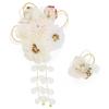 Hair Ornament 2 Piece Set Flower Tsumami Craft Mizuhiki Corsage Ivory White Kaz5321 (Soubien) Lamé