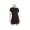Sportswear Icon Clash Embroidered Small Logo Solid Color Slim Fit Sports Casual Round Neck Knit A-Line Short Sleeve Dress DD5045-010