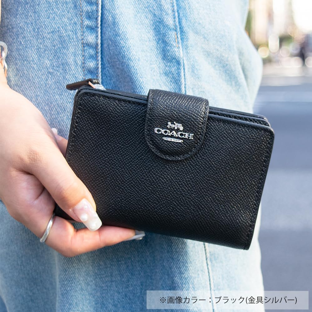 Кошелек складной кожаный кошелек Bifold Outlet MEDIUM CORNER ZIP WALLET 6390 C0082 C3454 COACH [Coach] женский (черный) [Элемент]
