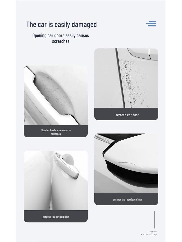 Защитная светоотражающая ромбовидная наклейка на дверную ручку автомобиля - Защита от столкновений и царапин, Черная