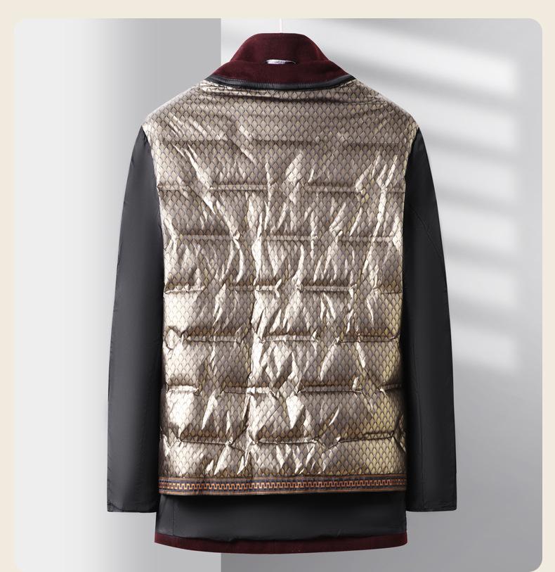 Мужской зимний ретро-пальто в китайском стиле Mancibo со стойкой и съемной пуговицей-лягушкой.