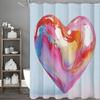 Fluid Cubic Love Shower Curtain, Bathroom Decorative Shower Curtain, Waterproof Shower Curtain with Hooks