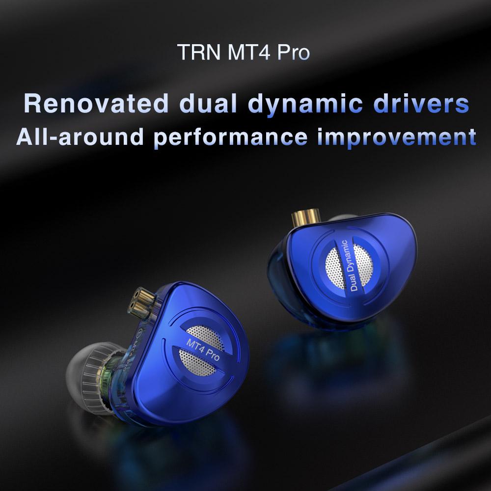 TRN MT4 PRO Обновление Наушники-вкладыши HIFI Наушники с двумя моторами для фильмов Тип-C с пшеничными наушниками