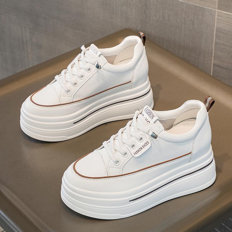 2024 весна новые удобные туфли для женщин, увеличивающие внутреннюю высоту, женские туфли 9 см, толстая подошва, сетка, маленькие размеры, белые туфли для женщин