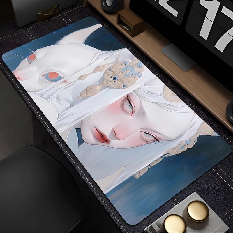 Mouse Pad Devil Oni Mask Keyboard Pad New Mousepad Natural Rubber Anti-Slip Office PC Anime Girl Desk Mat Perfect Gift for Teens