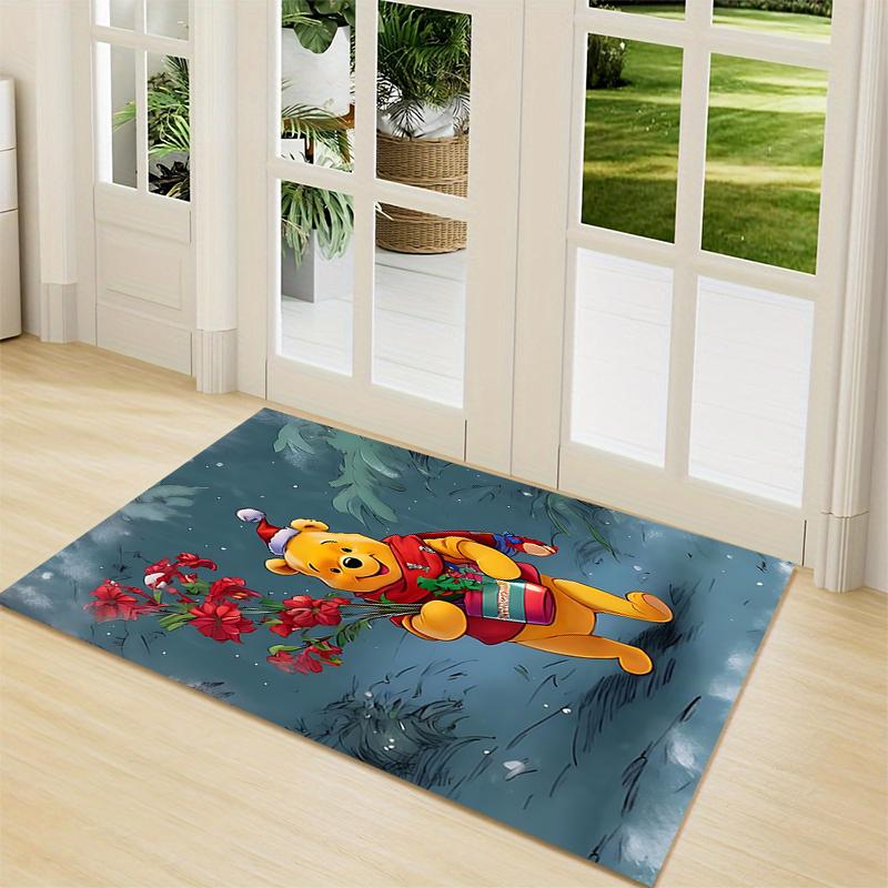 Winter Winnie Pooh Carpet Rug Soft Washable Anti Slip Home Living Room Sofa Mats Personalized Christmas Rug