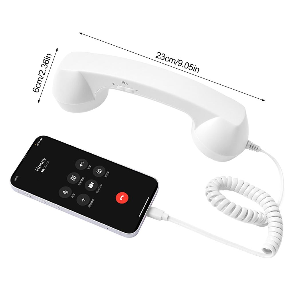 Type C Telephone Shape Handset Retro Wired Headset with Microphone for Android Phones Compatible with Most Type C Devices