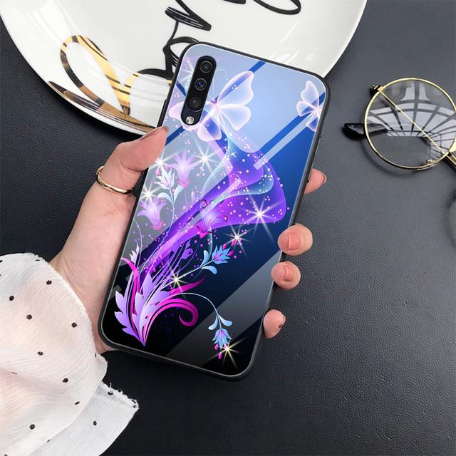 Чехол для телефона с изображением животных и бабочек для Samsung Galaxy A52 A71 A72 A70 A73 A53 A13 5g A03 A22 A21s A03 Core A42, крышка из закаленного стекла