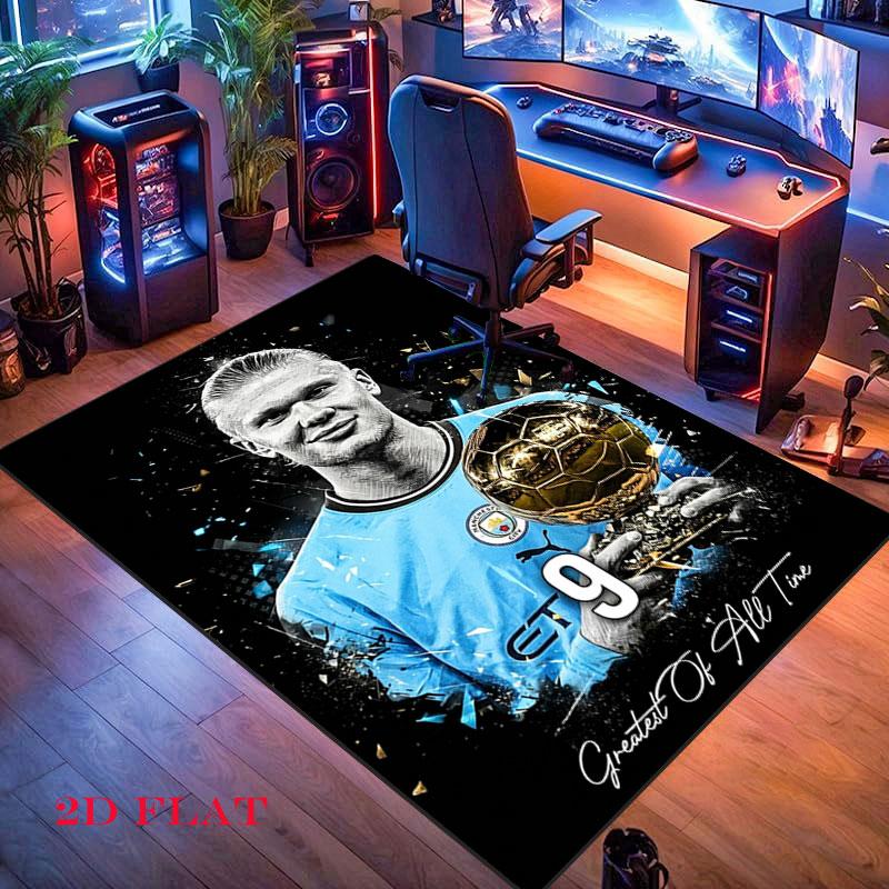 Haaland player Carpet Rug for Living Room Bedroom Home Sofa Decoration,Kids play Nonslip Floor Mat