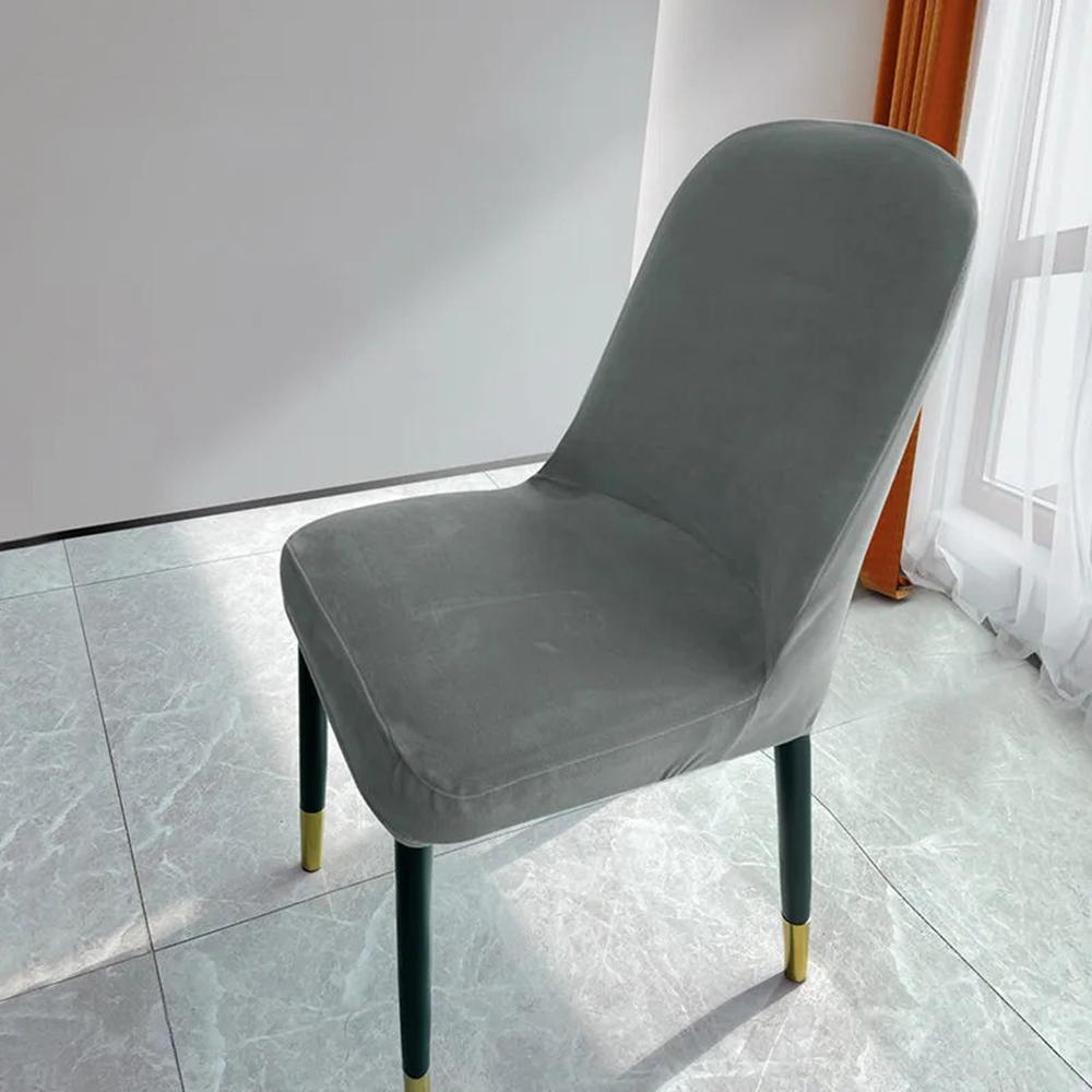 Stretch Slip Chair Case Chair Slipcovers Velvet Chair Cover Seat Case Seat Protector Case Dining Room Solid Color Seat Cover
