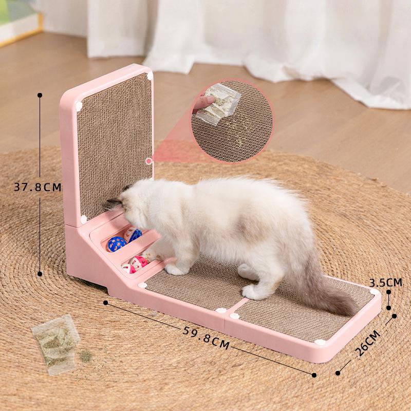 Большая L-образная розовая когтеточка и когтеточка - Игрушка-когтеточка из гофрированного картона