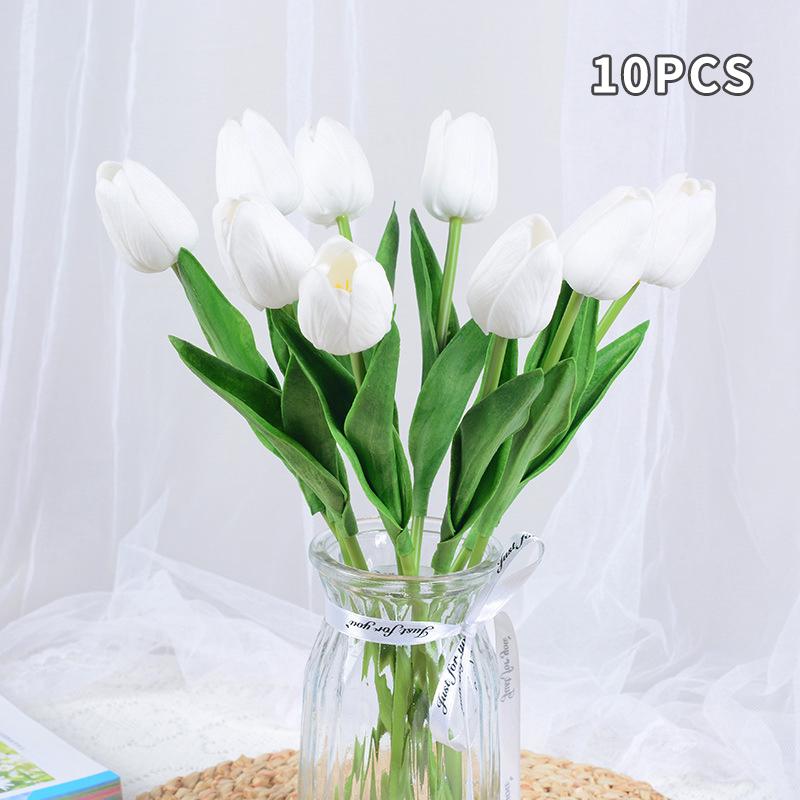 10PCS Mini Tulip Simulation Flower Wedding Home Fake Flower Photography Props Decorative Accessories Hand Bouquet