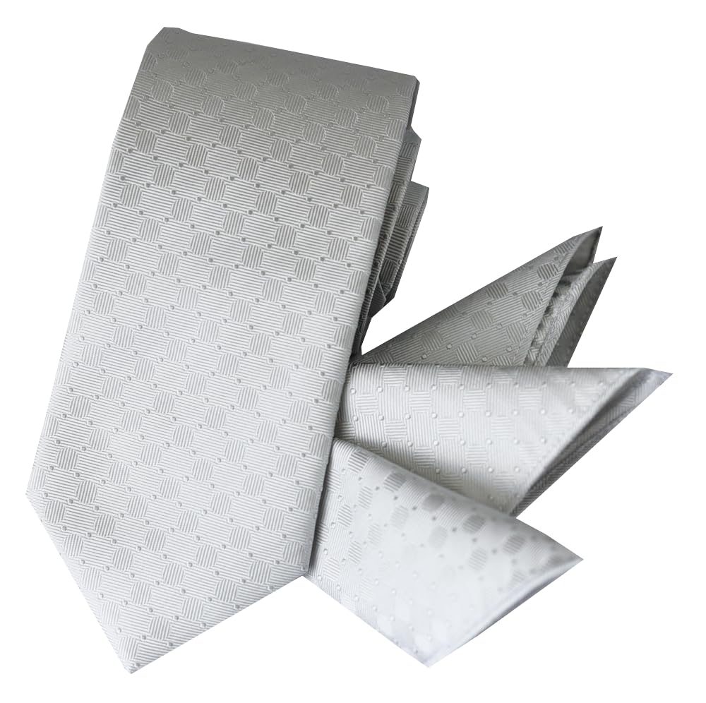 Комплект из формальных галстуков и нагрудных платков MICHIKO LONDON MICHIKO LONDON фирменный шелковый галстук, сделанный в Японии, свадебный s4, тонкий узор x & (серебряная точка)