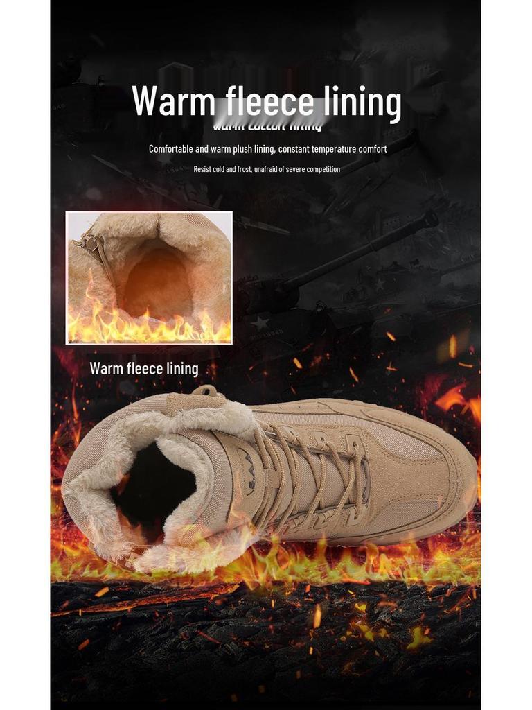 2026 Men's High-Top Outdoor Plus Velvet Warm Mountaineering Hiking Shoes