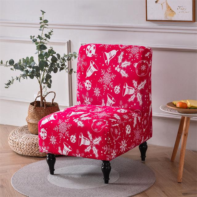 Bohemian Armless Chair Cover Stretch Spandex Accent Dining Chair Covers Nordic Sofa Slipcovers For Living Room Christmas Decor