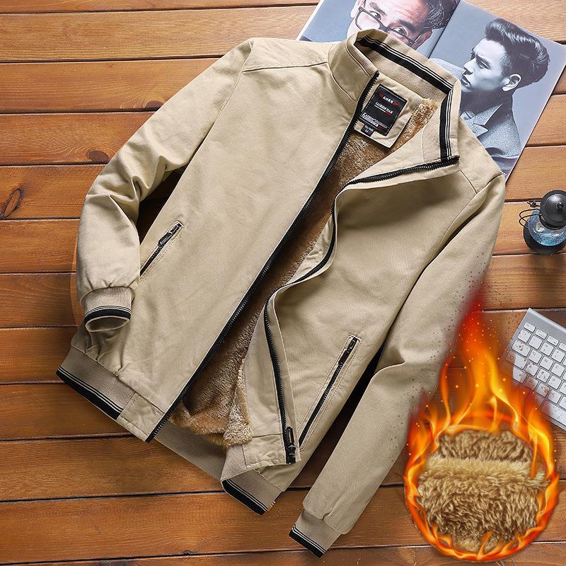 Мужская повседневная флисовая куртка зимняя одежда из стираного хлопка верхняя одежда весна и осень утолщенная куртка мужская одежда