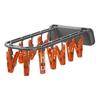 Clothes Drying Rack Multiple Clips Foldable Wall-Mounted Strong Load Bearing Windproof Hanger Drying Clip Household Supplies