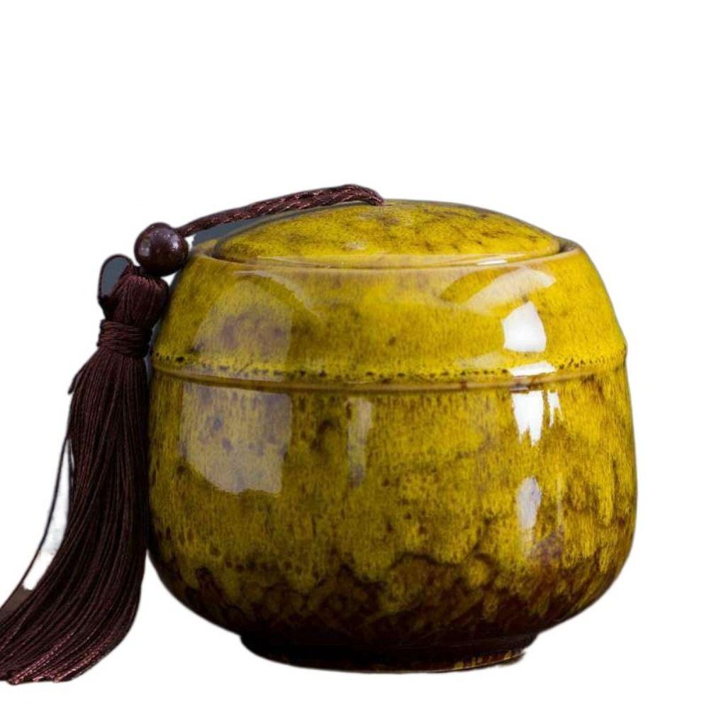 Portable Tea Organize Box Colorful Coffee Canister Chinese Style Sealed Pot Travel