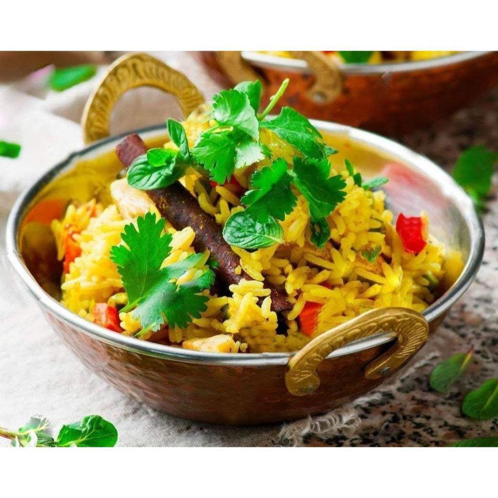 Медный карахи в индийском стиле с латунной ручкой, 1 шт. сервировочная миска для каш, супов и карри (13 СМ)