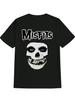 Графическая футболка Misfits - Черная повседневная футболка с круглым вырезом и принтом черепа