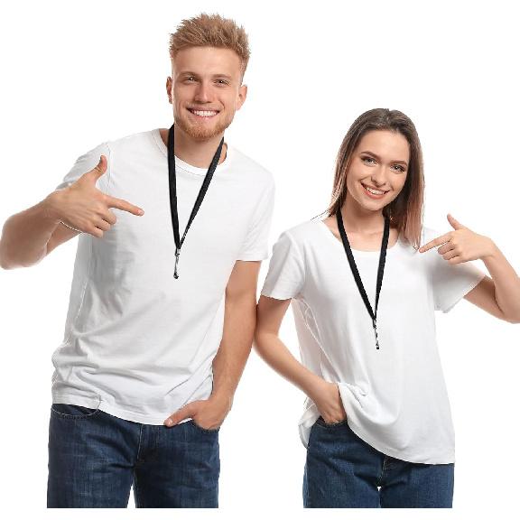 Shappy 3 Anti-lost Necklace Lanyard Black with Anti-lost Silicone Rubber Ring, Silicone Rubber Pen Lanyard Holder