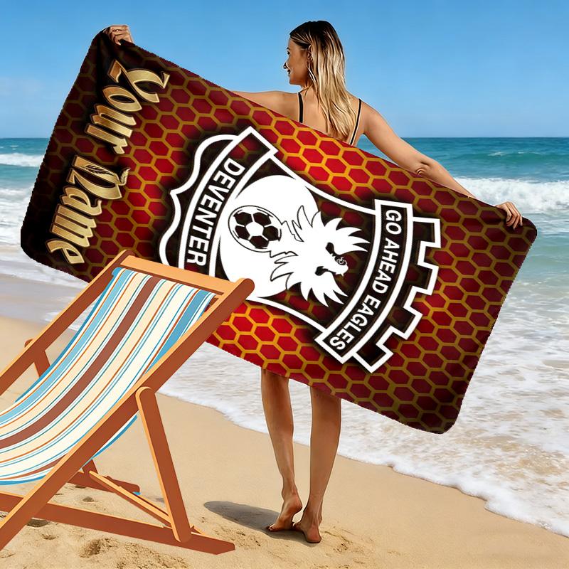 Name Custom Go Ahead Eagles Print Beach Towel, Large Soft Quick Dry Towel for Beach Camping Swimming