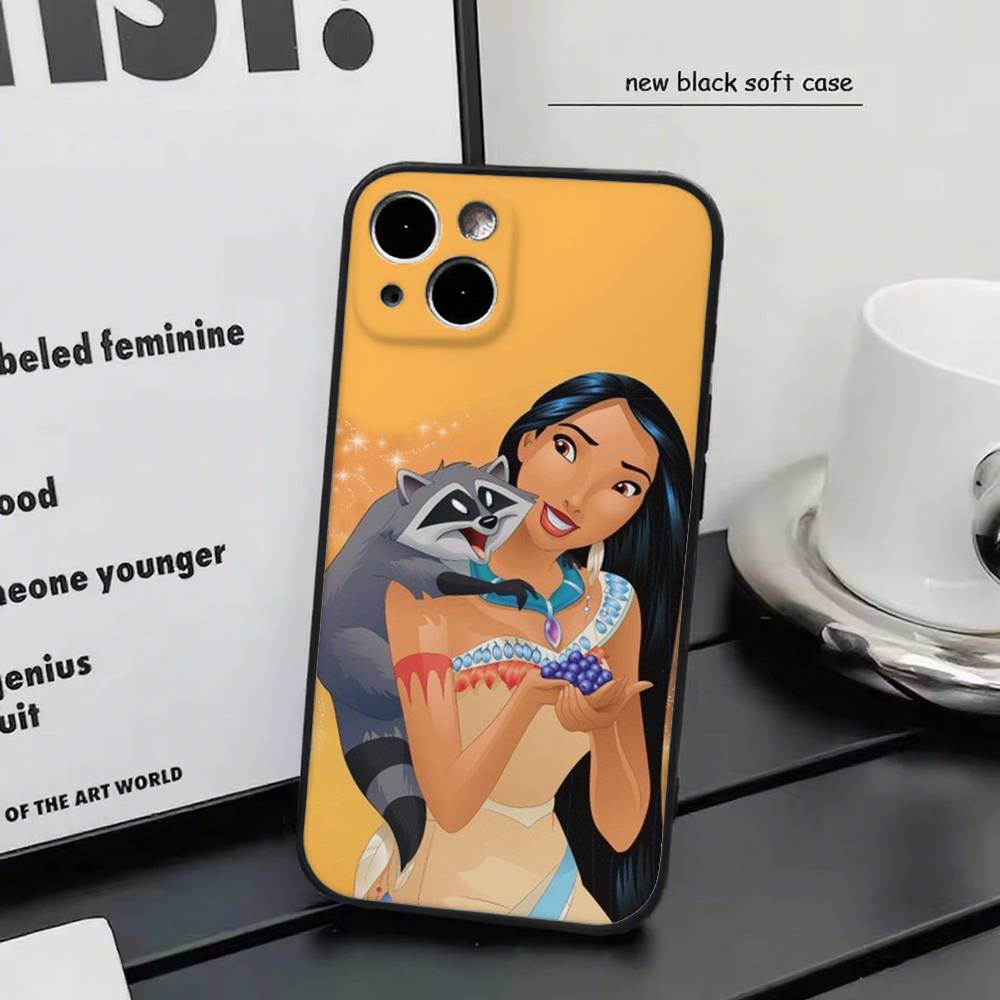 Disney Pocahontas For iPhone 13,17,11,12,16,14,15,Plus,Pro Max Soft Silicone Black Phone Case