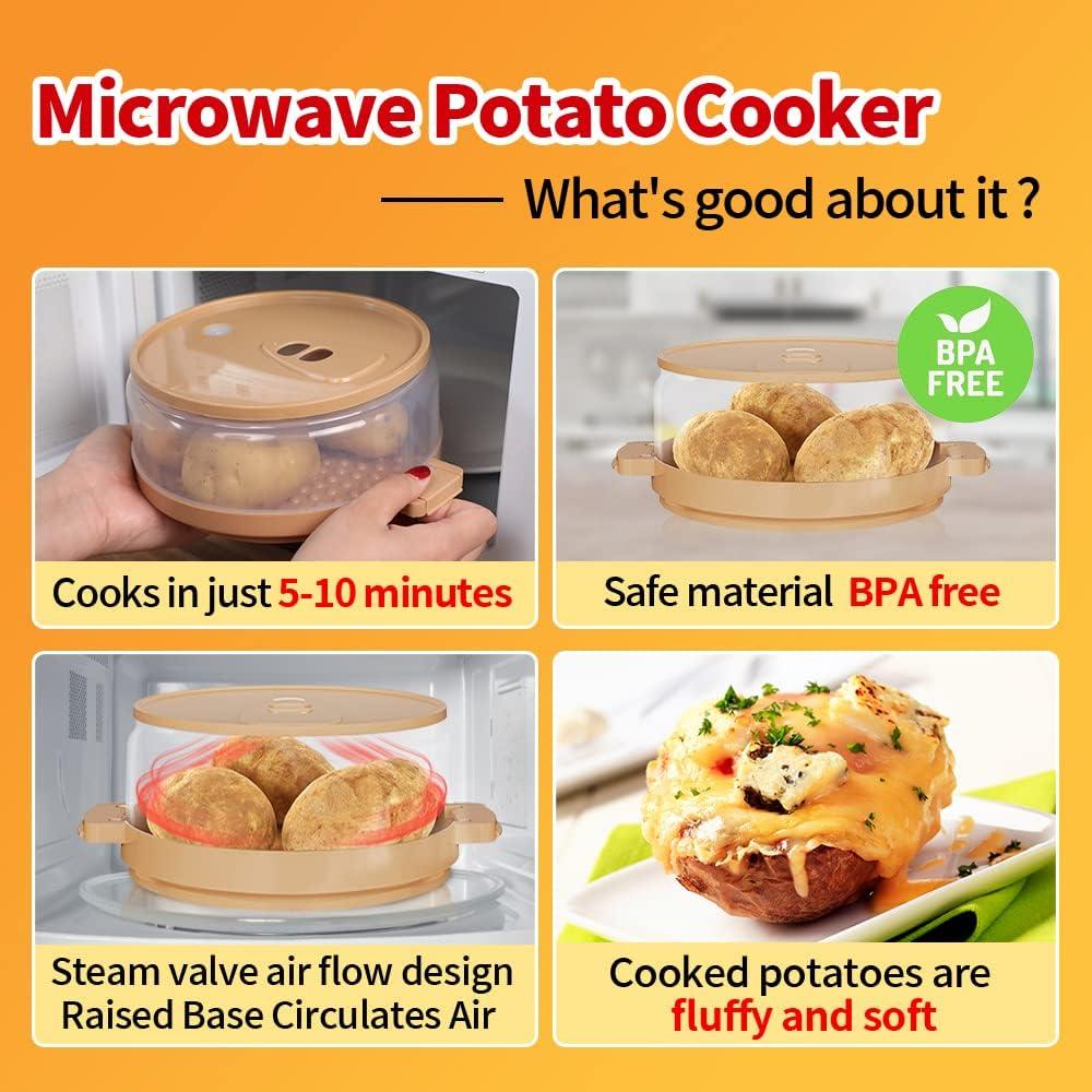 Microwave Baked Potato Cooker In Minutes Tender Fluffy Baking Potato Cooker For Microwave Baked Potato Bag Upgrade BPA-free 1pcs