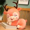 20-40cm Cute Sika Deer Plush Toy Stuffed Lying PillowCartoon Animals Face Soft Sleeping Elk Deer Girls Cushion Christmas Gift